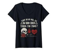 Womens Who Did This to You Trope Dark Romance Reader Bookish Merch V-Neck T-Shirt