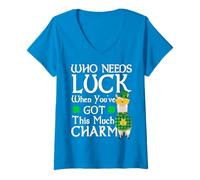 Womens Who Needs Luck When You've Got This Much Llama St. Patrick’s V-Neck T-Shirt