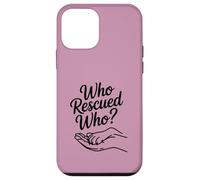 Womens Who Rescued Who Paw Print Dog Adoption Lover Heart Case for iPhone 12 mini