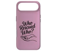Womens Who Rescued Who Paw Print Dog Adoption Lover Heart Case for iPhone Air