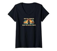 Women's Why Be A Princess When You Can Be A Pirate Girl Costume V-Neck T-Shirt