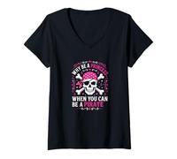 Women's Why Be A Princess When You Can Be A Pirate Girl Costume V-Neck T-Shirt
