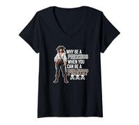 Womens Why Be A Princess When You Can Be A Pirate? Skulls Bones V-Neck T-Shirt