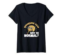 Womens Why Be Normal Crabulous Funny Horseshoe Crab Harvesters V-Neck T-Shirt