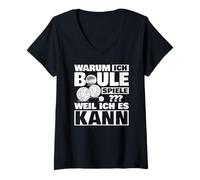 Womens Why I Playing Petanque as Long as I can for Petanque Players V-Neck T-Shirt