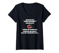 Women's Why is the Magnet Male Black Humour? V-Neck T-Shirt