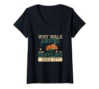Women's Why Walk Around When You Can Climb Over It Indoor Boulderers V-Neck T-Shirt