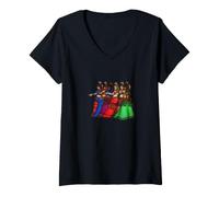 Women's Why Walk When You can Shimmy Belly Dancer Illustration V-Neck T-Shirt