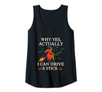 Womens Why yes I can Drive a Stick Funny Halloween Tank Top