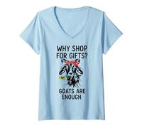 Womens why You Shop When Goats are Enough V-Neck T-Shirt