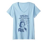Womens Why You So Quiet I Miss My Dog French Bulldog V-Neck T-Shirt