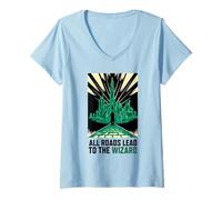 Womens Wicked: For Good All Roads Lead to the Wizard V-Neck T-Shirt