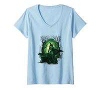 Womens Wicked: For Good Elphaba Twirl in the Forest V-Neck T-Shirt