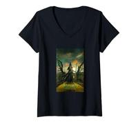 Womens Wicked: for Good Elphaba Yellow Brick Road Poster V-Neck T-Shirt