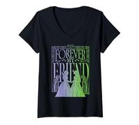 Womens Wicked: For Good Forever My Friend Silhouettes V-Neck T-Shirt
