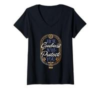 Womens Wicked: For Good Her Goodness Will Protect You V-Neck T-Shirt