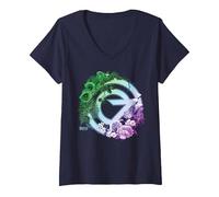 Women's Wicked: for Good Oz Logo Floral and Vine V-Neck T-Shirt