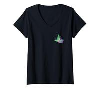 Womens Wicked: For Good Two Halves of the Whole Heart Front & Back V-Neck T-Shirt