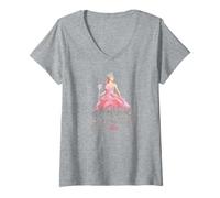 Women's Wicked Glinda Elegant Pose V-Neck T-Shirt, Heather Grey, Medium