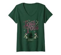 Women's Wicked Glinda Toss Toss V-Neck T-Shirt, Dark Green, X-Large