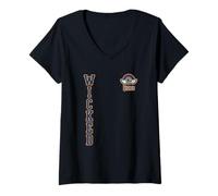 Women's Wicked Movie Vertical Collegiate Logo V-Neck T-Shirt