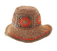 Women's Wide Brim Crochet Bucket Hat Spring Foldable Fisherman Cap Vacation Gifts for Girlfriend Bucket Hats for Women Big Head Crochet Color Matching Hat Women Sunproof