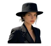 Women's Wide Brim Hat Solid Color Flat for top Wool Blend Women's | Timeless solid color, wide flat brim, structured crown, soft wool blend, multi-season styling