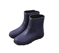 Womens Wide Calf Wellies Ladies Waterproof Boots Shoes in Shoes 2024 Men's Fashion Temperament England Rain Boots Mid Calf Non Slip Wear Water Boys Work Big Kids (Blue,7)