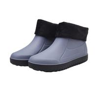 Womens Wide Calf Wellies Rain Boots for Women 2A Boots Men Rain Slip Casual Shoes Short Water Ankle Outdoor Fashion Men's Casual Shoes Girls Size 12 (Grey,8)