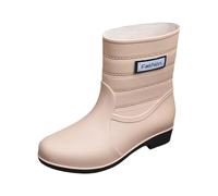 Womens Wide Calf Wellies Rain Boots for Women Garden Shoes Sociology Rain Boots Women's Water Shoes Top Rubber Casual and Fashionable All Outdoor Work Fishing Car Washing Kitchen Non Slip Overshoes Ga