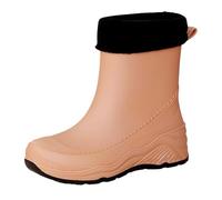 Womens Wide Calf Wellies Waterproof Boots Garden Shoes Hollies Boots Women's Spring Summer Autumn and Winter Mid Tube Plus Velvet Cotton Removable and Washable Outdoor Fashion Work Fishing Car Wash Ki