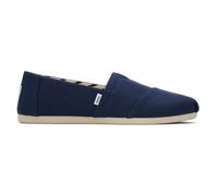 TOMS Women's Alpargata Loafer Flat, Navy Wide Recycled Cotton Canvas, 3 UK