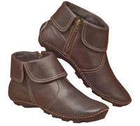Women's Wide Fit Ankle Boots - Low Heel, Side Zipper, Flat, Mid Calf, Durable, Wedge, Non Slip, Pointed Toe, Trekking & Walking Boots