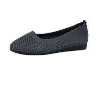 Womens Wide Fit Foldable Slip On Flats Stretch Knit Mesh Cushioned Insole Ballet Pumps Casual Wedding Daily Shoes Grey2 size 7.5
