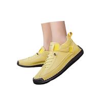 Women's Wide Fit Leather Trainers Comfortable Casual Walking Shoes Slip On Breathable Elastic Laces Non Slip Rubber Sole Low Top Sneakers for Daily Wear UK