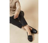 Womens Wide Fit Loretta Tassel Loafers Black 3