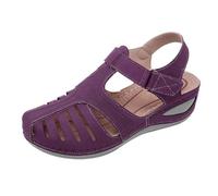 Women's Wide Fit Orthopedic Wedge Sandals Summer Arch Support Gladiator Sandals Comfortable Platform Wedges Shoes Closed Toe Wedges Outdoor Plantar Fasciitis Sliders for Camping Trips