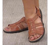 Womens Wide Fit Sandals Summer Orthopedic Adjustable Strap Sandal Low Heel Slip on Flat Sandals Wide Width Open Toe Orthopedic Sandal Lightweight Sandals Walking Beach Shoes