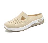 Women's Wide Fit Slip On Trainers, Orthopedic Arch Support Walking Shoes, Backless Trainers Women Breathable Mesh Lightweight Summer Sneakers for Women, Comfortable Closed Toe Casual & Nursing Shoes