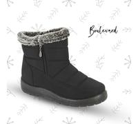 Womens Wide Fit Thermal Ankle Boots Fur Lined Warm Winter Zip Comfort EEE