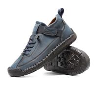 Women's Wide Fit Trainers Comfortable Slip On Walking Shoes Leather Breathable Elastic Laces Hook and Loop Strap Non Slip Rubber Sole Casual Sneakers for Women UK