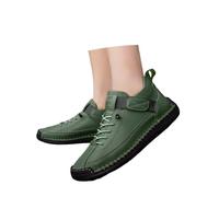 Women's Wide Fit Trainers Comfortable Slip On Walking Shoes Leather Breathable Elastic Laces Hook and Loop Strap Non Slip Rubber Sole Casual Sneakers for Women UK