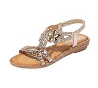 Womens Wide Fit Wedge Sandals Lightweight Arch Support Beach Sandals Flat Sandles Shoes Summer Women Ladies Flower Beach Bohemia Casual Ladies Sandal Size 4.5