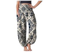 Women's Wide Leg Jogging Bottoms, Baggy Floral Trousers, Loose Fit Fabric Trousers, Soft Yoga Trousers, Airy Summer Trousers, High Waist Beach Trousers, Baggy Yoga Trousers, Sweatpants, Casual