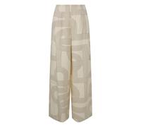 Womens Wide Leg Linen Blend Trousers COMMA Blanc 40 Long