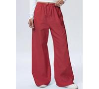 Women's Wide Leg Pants with Drawstring Elastic Waist Straight Fit Trousers Pull on Bottoms for Office Casual