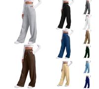 Women's Wide Leg Sweatpants Cozy Fleece Boyfriend Casual Jogger Pants Straight Leg Baggy Elastic High Waisted Sport Yoga Pants Plain Loose Tracksuit Bottoms Joggers UK Grey XL