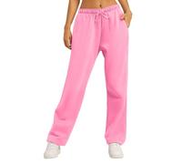 Women's Wide Leg Sweatpants Petite Joggers High Waisted Athletic Jogger Workout Pants Ladies Tracksuit Bottoms Cargo Trousers Baggy Sweatpants Yoga Pants with Pockets (2-Pink, XXL)