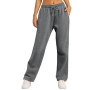 Women's Wide Leg Sweatpants Petite Joggers High Waisted Athletic Jogger Workout Pants Ladies Tracksuit Bottoms Cargo Trousers Baggy Sweatpants Yoga Pants with Pockets (2-Grey, L)