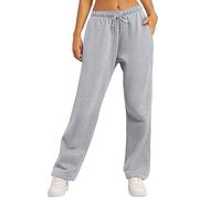 Women's Wide Leg Sweatpants Petite Joggers High Waisted Athletic Jogger Workout Pants Ladies Tracksuit Bottoms Cargo Trousers Baggy Sweatpants Yoga Pants with Pockets (2-Silver, XL)
